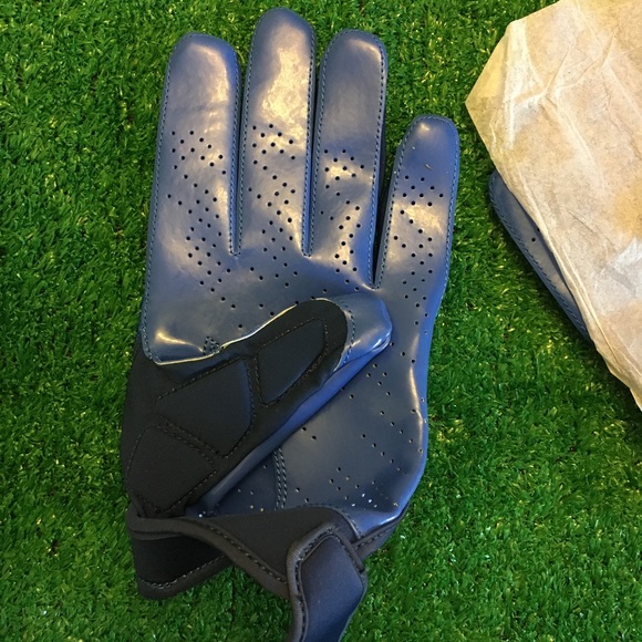 NEW NFL CUTTERS WR/ LINEMAN PADDED FOOTBALL GLOVES XXL ROYAL w/ NAVY ACCENTS - Picture 4 of 5